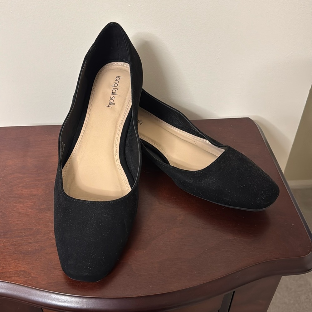 LTS | LONG TALL SALLY Black Suede Flat Loafers - Size 13